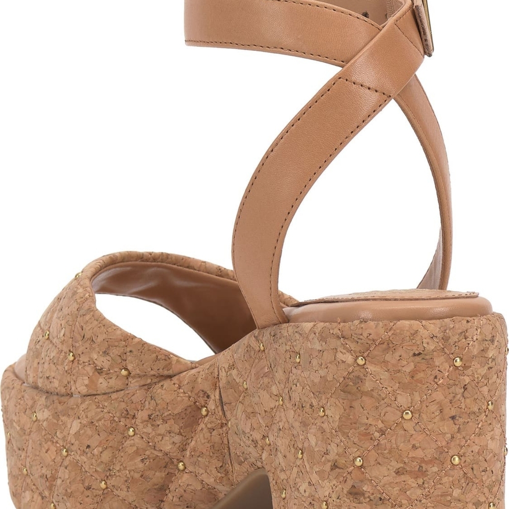 Sold Out Vince Camuto Summer Tan Cork Platform Comfy Sandals Heels Shoes - Picture 12 of 16